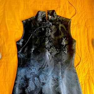 Beautiful Vintage Mandarin Collar Dress - Size 8-10